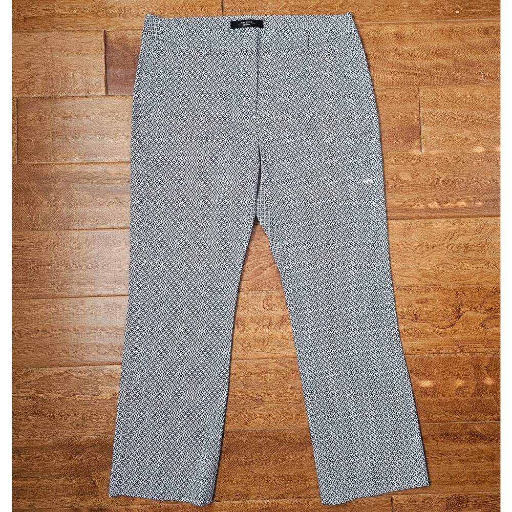 EUC WEEKEND Max Mara Women's Navy Stretch Capri Flare FITW19 Casual Pants 8